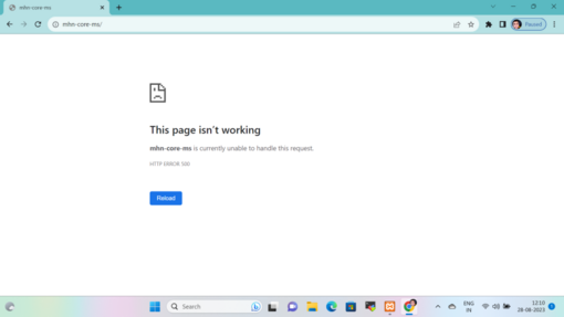 This page isn’t working File name is currently unable to handle this ...